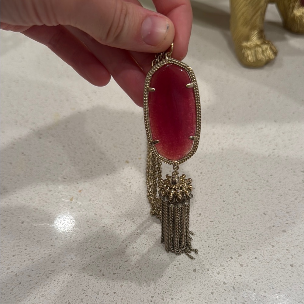 Kendra Scott Gold Vermeil Chain Pendant & Tassel rayne necklace
